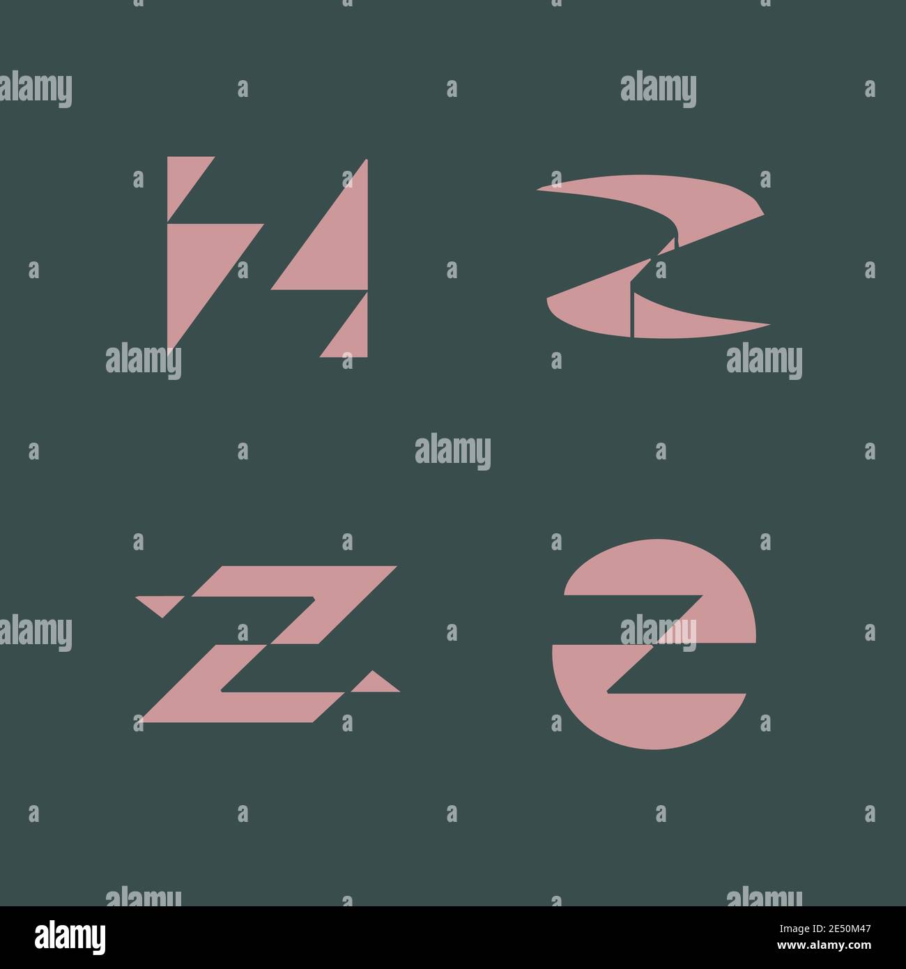 Ensemble de design vectoriel avec logo lettre Z et éléments de monogramme Illustration de Vecteur