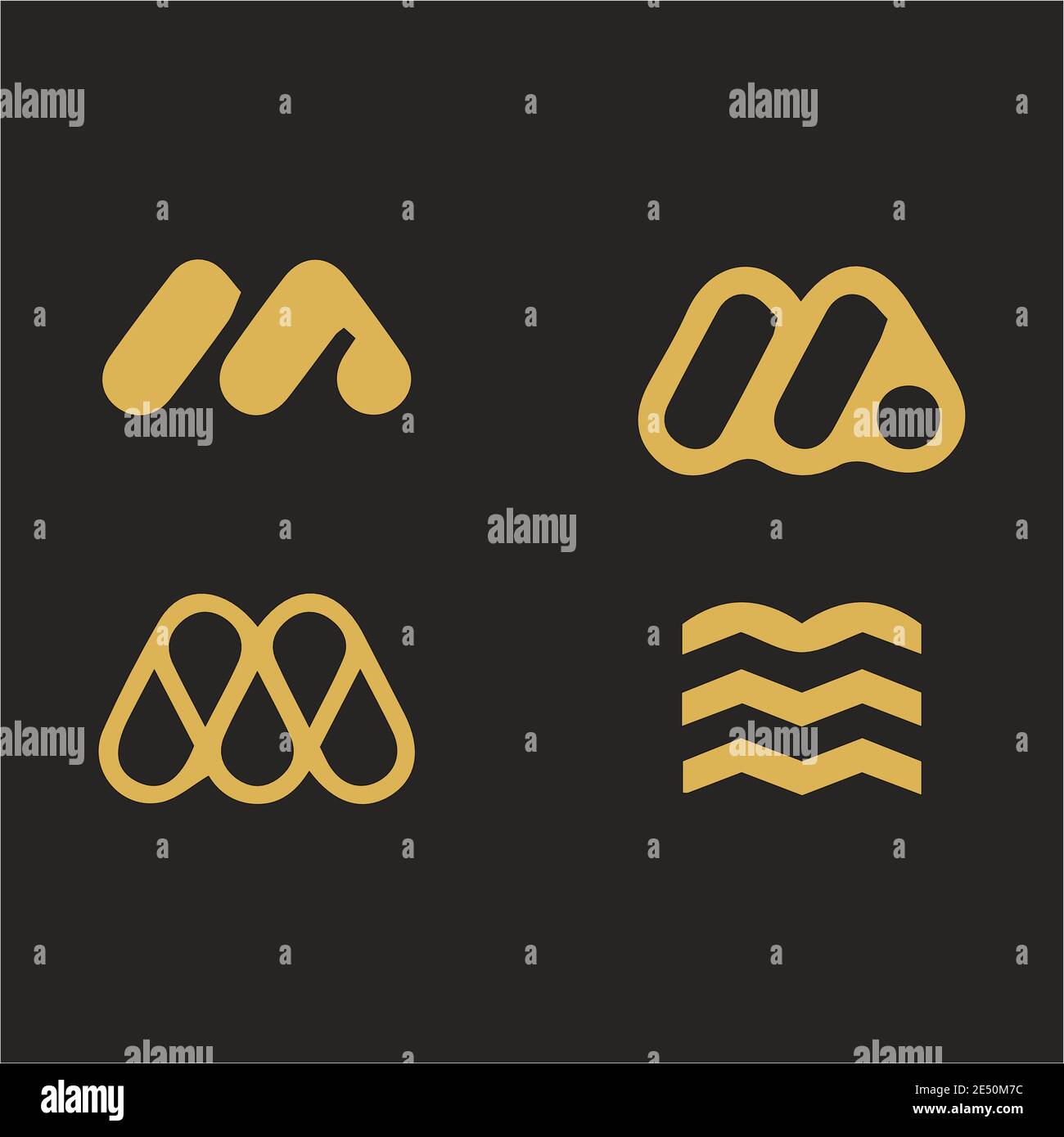 Les marques de logo lettre M, le logo musical, le vecteur de logo inspiré et le vecteur d'élément de conception monogramme Illustration de Vecteur