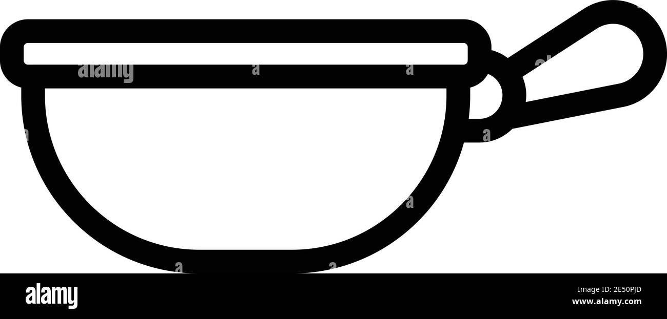 Icône outil wok poêle. Outil de contour wok poêle vecteur icône pour la conception de toile isolée sur fond blanc Illustration de Vecteur