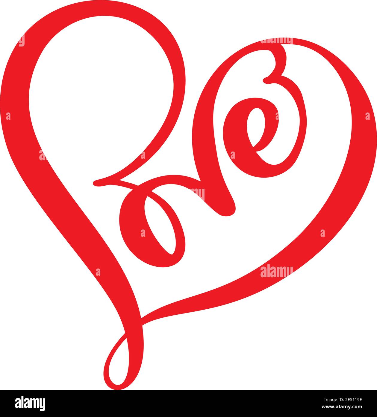 Texte manuscrit du logo vectoriel coupe laser AMOUR et coeur Happy Valentines carte de jour, citation romantique pour la carte de voeux design, tatouage, invitation de vacances Illustration de Vecteur