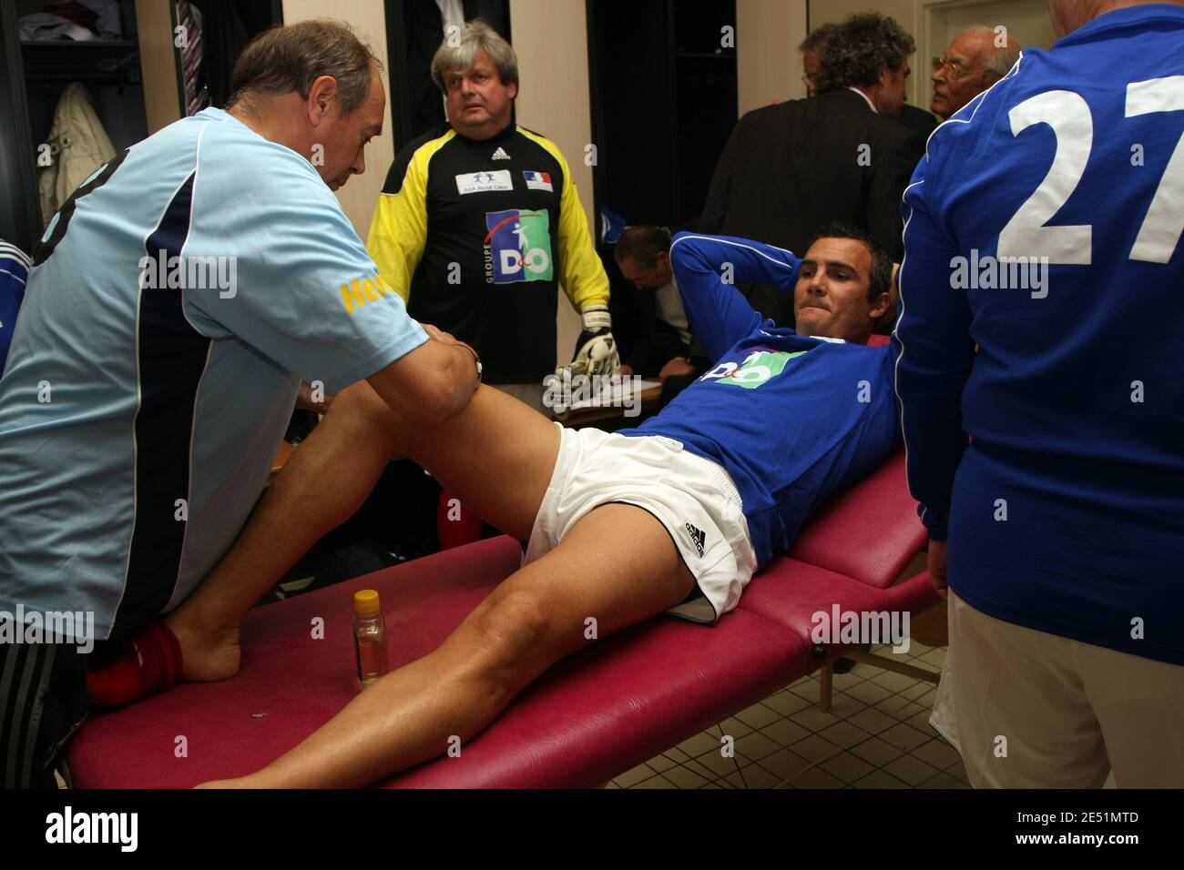 Richard Virenque participe au match de football caritatif de l'association France-Alzheimer au stade Charlety à Paris, en France, le 20 mai 2008. Photo de Mehdi Taamallah/Cameleon/ABACAPRESS.COM Banque D'Images