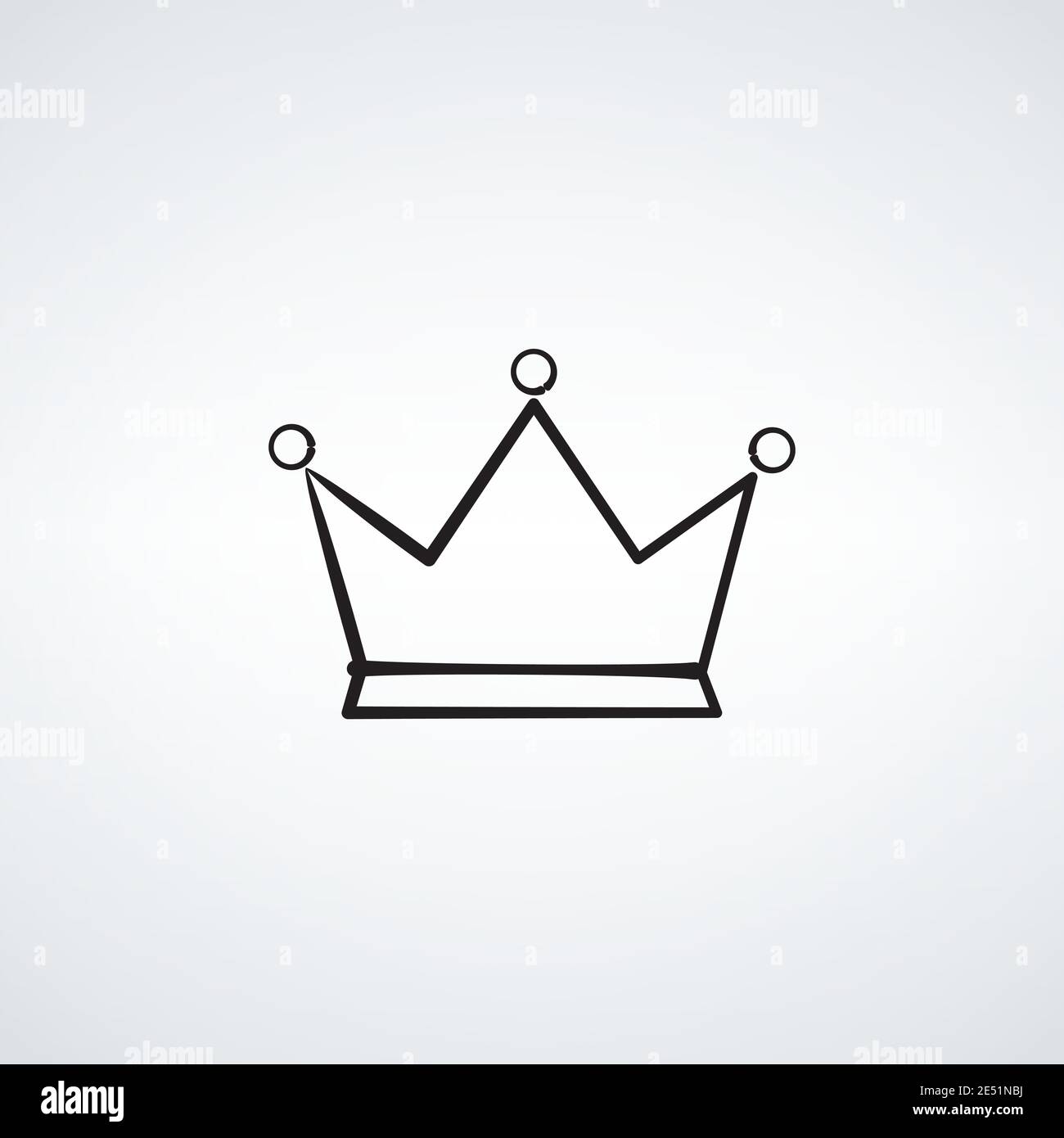 Couronne royale dessinée à la main décorée de pierres précieuses. Illustration de dessin animé vectoriel. Illustration de Vecteur