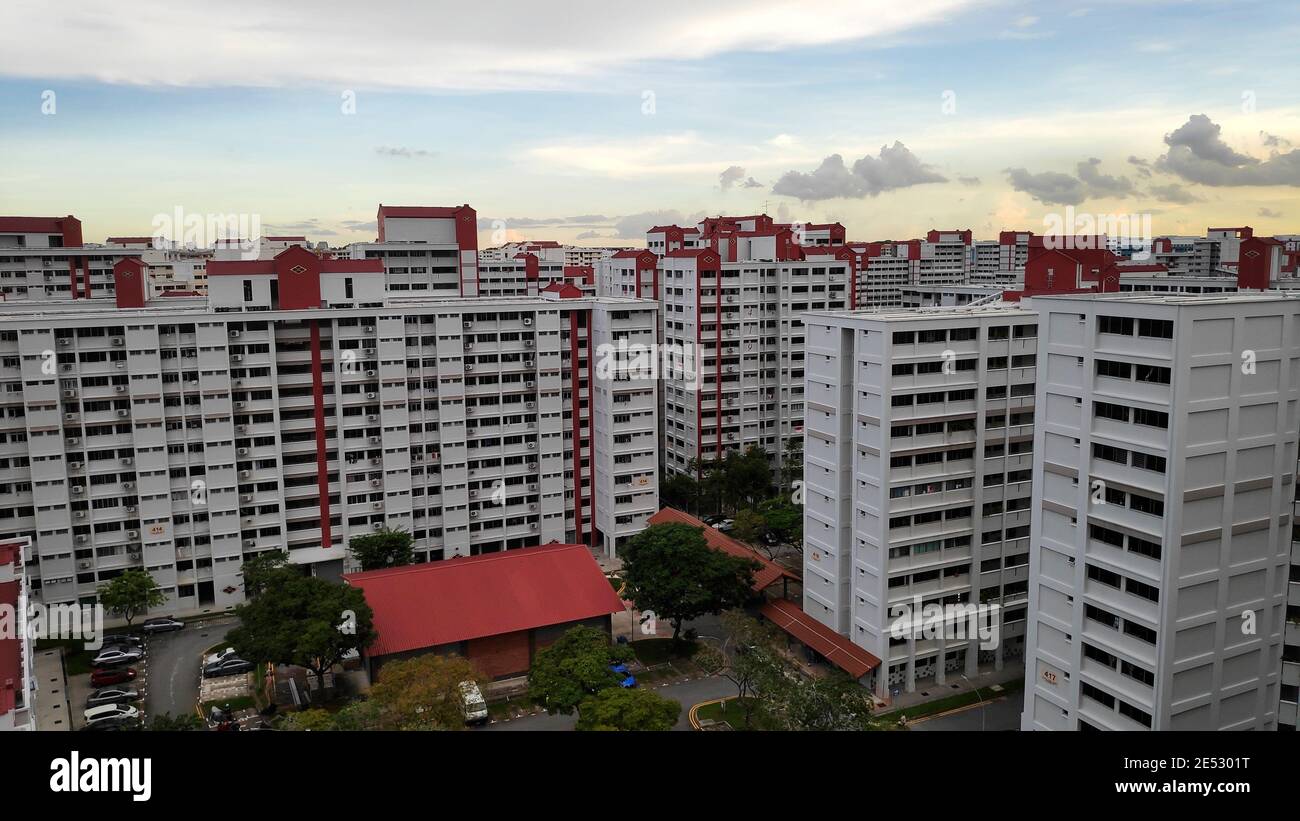 Zone résidentielle de Singapour avec des appartements HDB typiques Banque D'Images