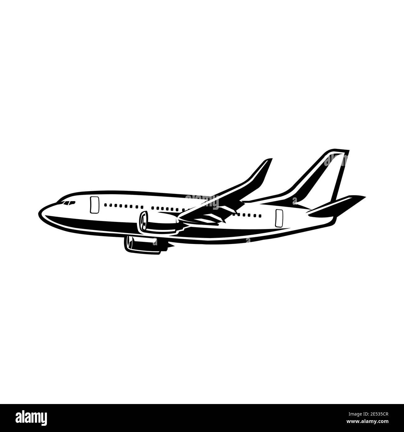 Image isolée vecteur avion commercial Illustration de Vecteur