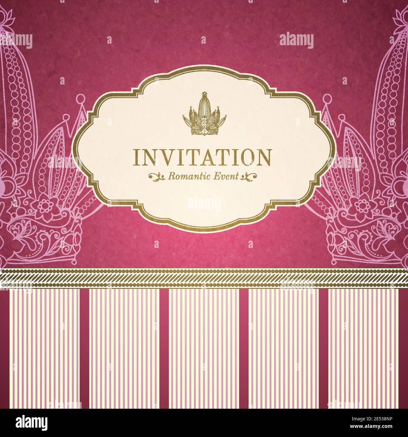 La princesse rétro modèle d'invitation vector illustration Illustration de Vecteur