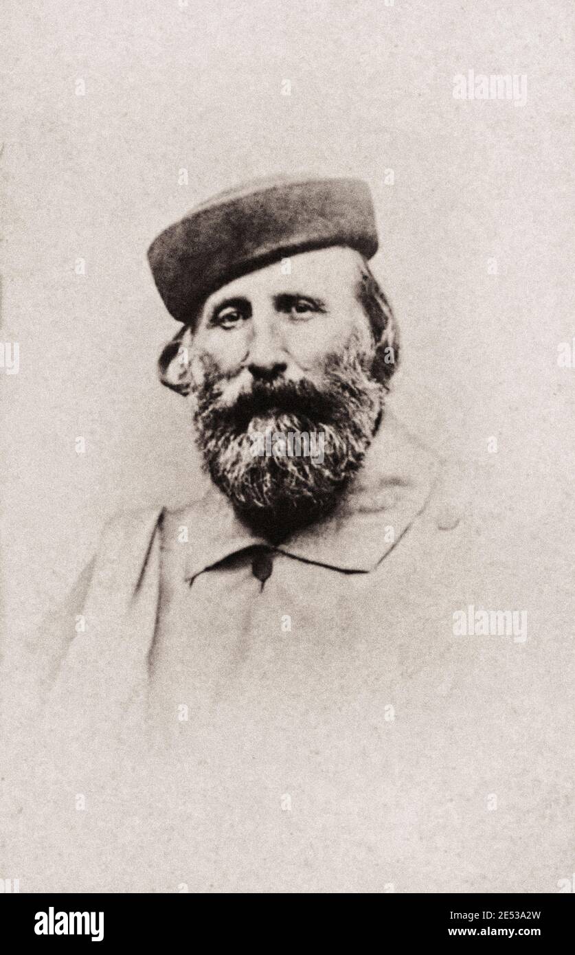 Photo d'archives ancienne de Giuseppe Garibaldi. Giuseppe Maria Garibaldi (1807 – 1882) était un général, patriote et républicain italien. Il a contribué à Banque D'Images