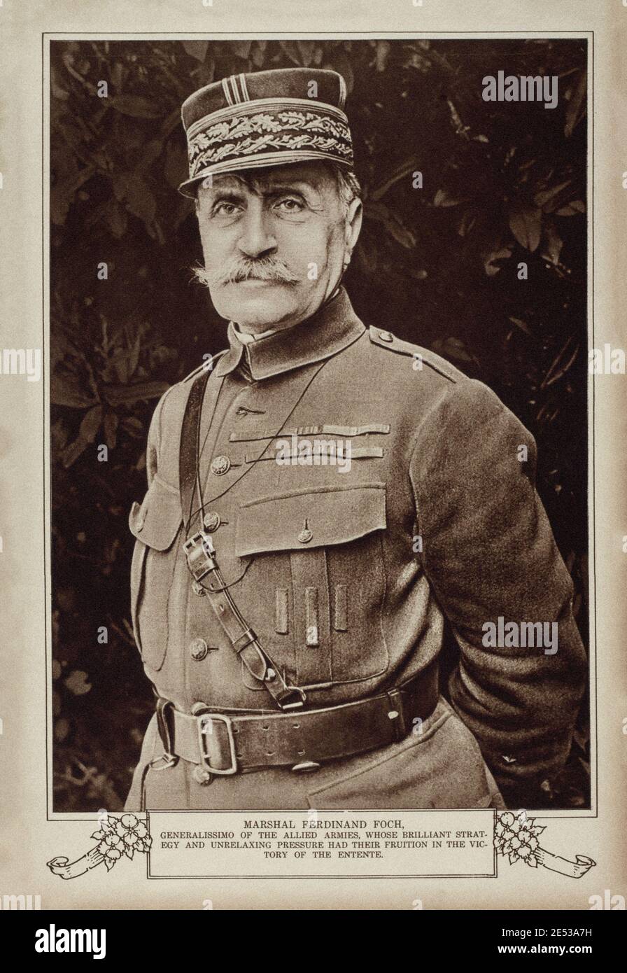 Ferdinand Foch (1851 – 1929) était un théoricien général et militaire français qui a servi comme commandant suprême des Alliés pendant la première Guerre mondiale. Un aggr Banque D'Images