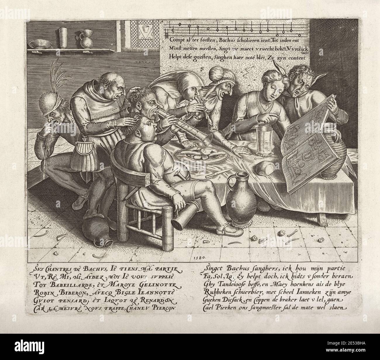 Bacchus chanteurs, anonymes, à Jan Verbeeck, 1580 Banque D'Images