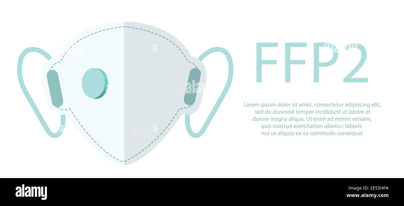 masque de protection ffp2 de coronavirus covid 19 icon style plat. Concept de médecine des respirateurs de biosécurité. Illustration vectorielle Illustration de Vecteur