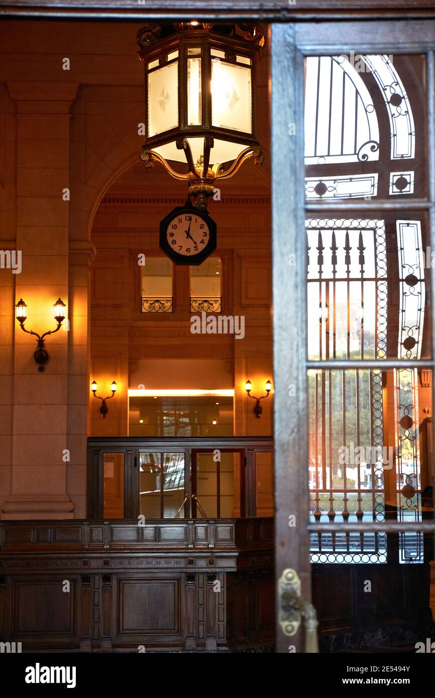 Le hall d'entrée du Centre culturel CCK (ancien quartier général des postes en Argentine), Buenos Aires, Argentine. Banque D'Images