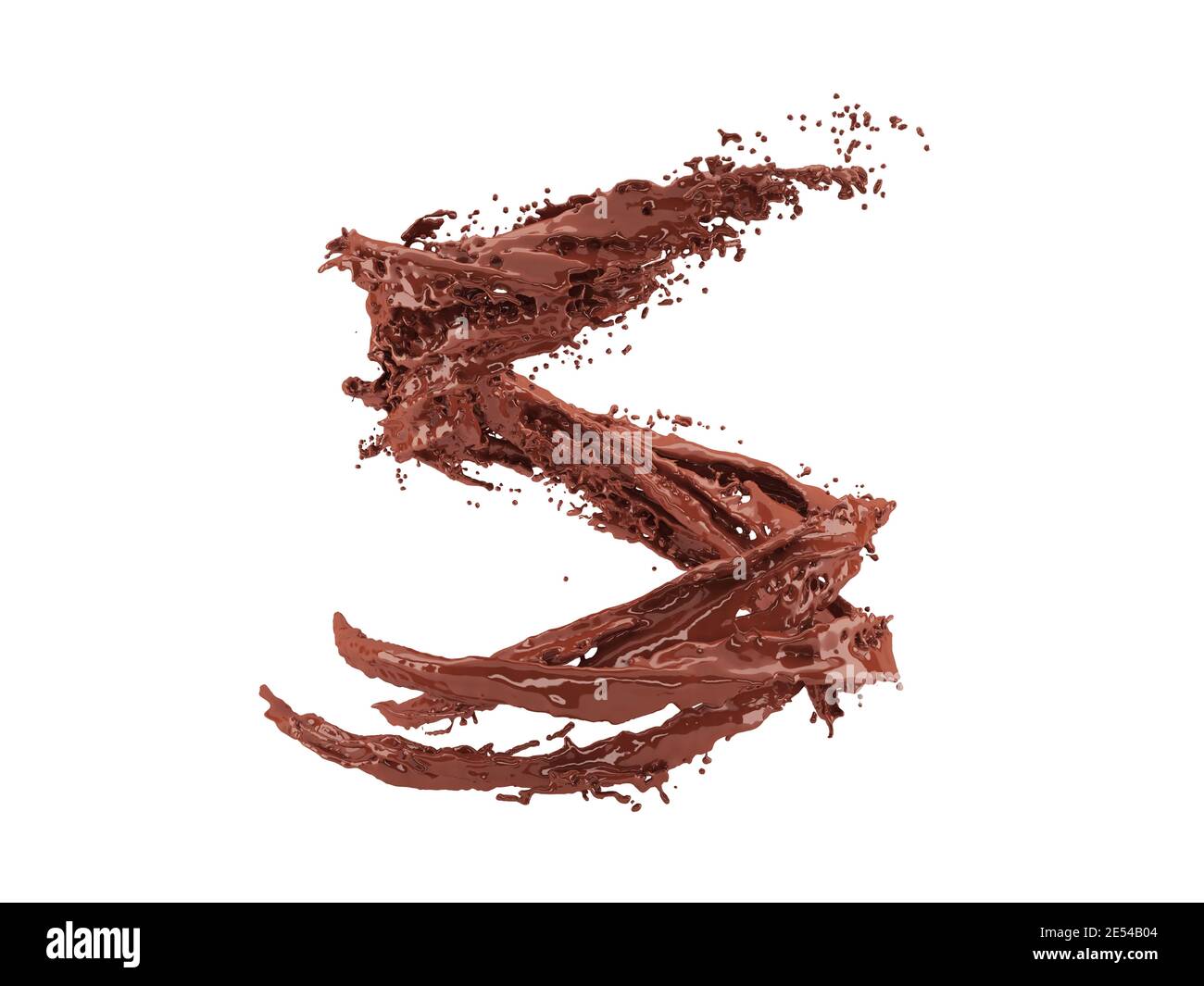 illustration 3d de la projection de chocolat sur fond blanc avec découpe chemin Banque D'Images