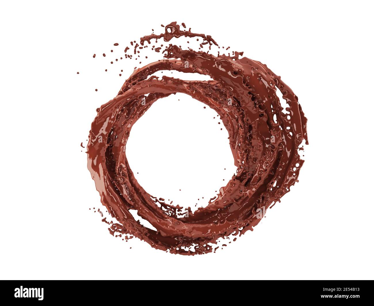 illustration 3d de la projection de chocolat sur fond blanc avec découpe chemin Banque D'Images