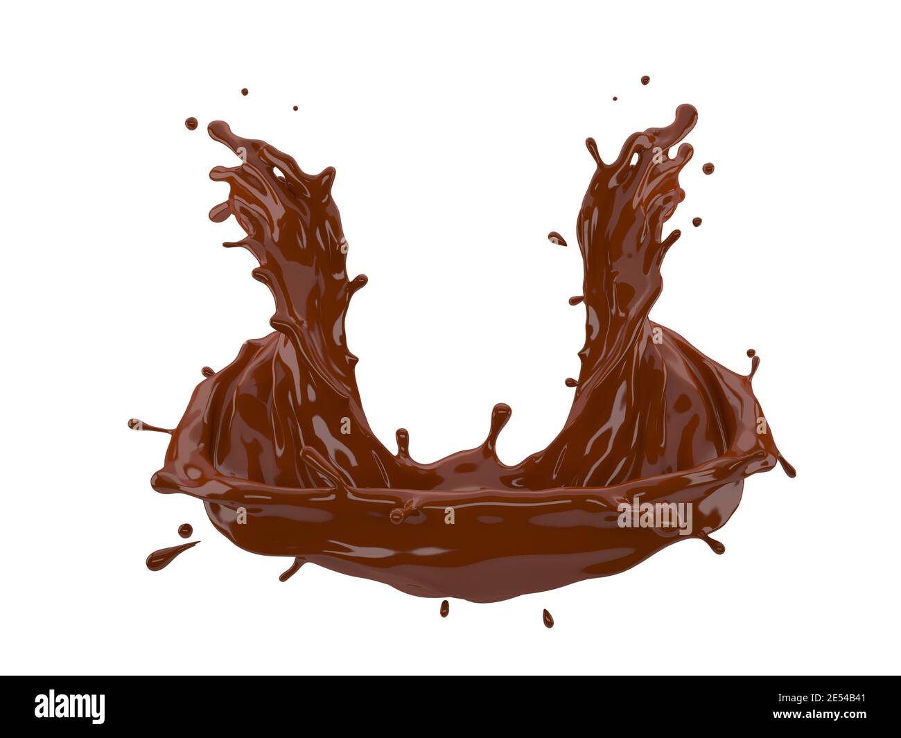 illustration 3d de la projection de chocolat sur fond blanc avec découpe chemin Banque D'Images