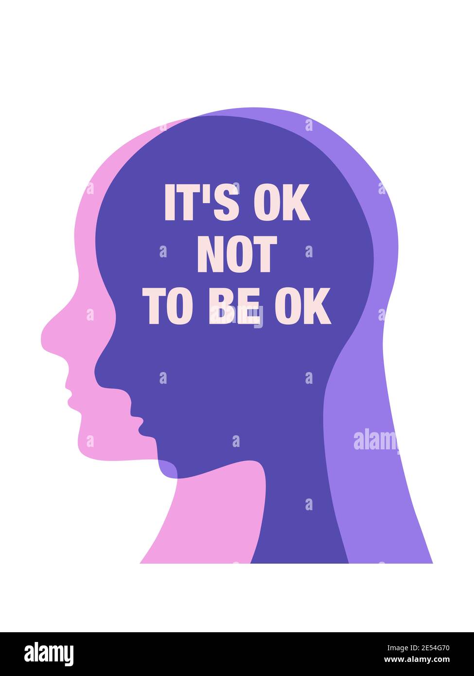 C'est ok pour ne pas être ok. Les affiches motivationnelles citent l'illustration abstraite du concept. Inspiration en santé mentale. Vecteur. Illustration de Vecteur