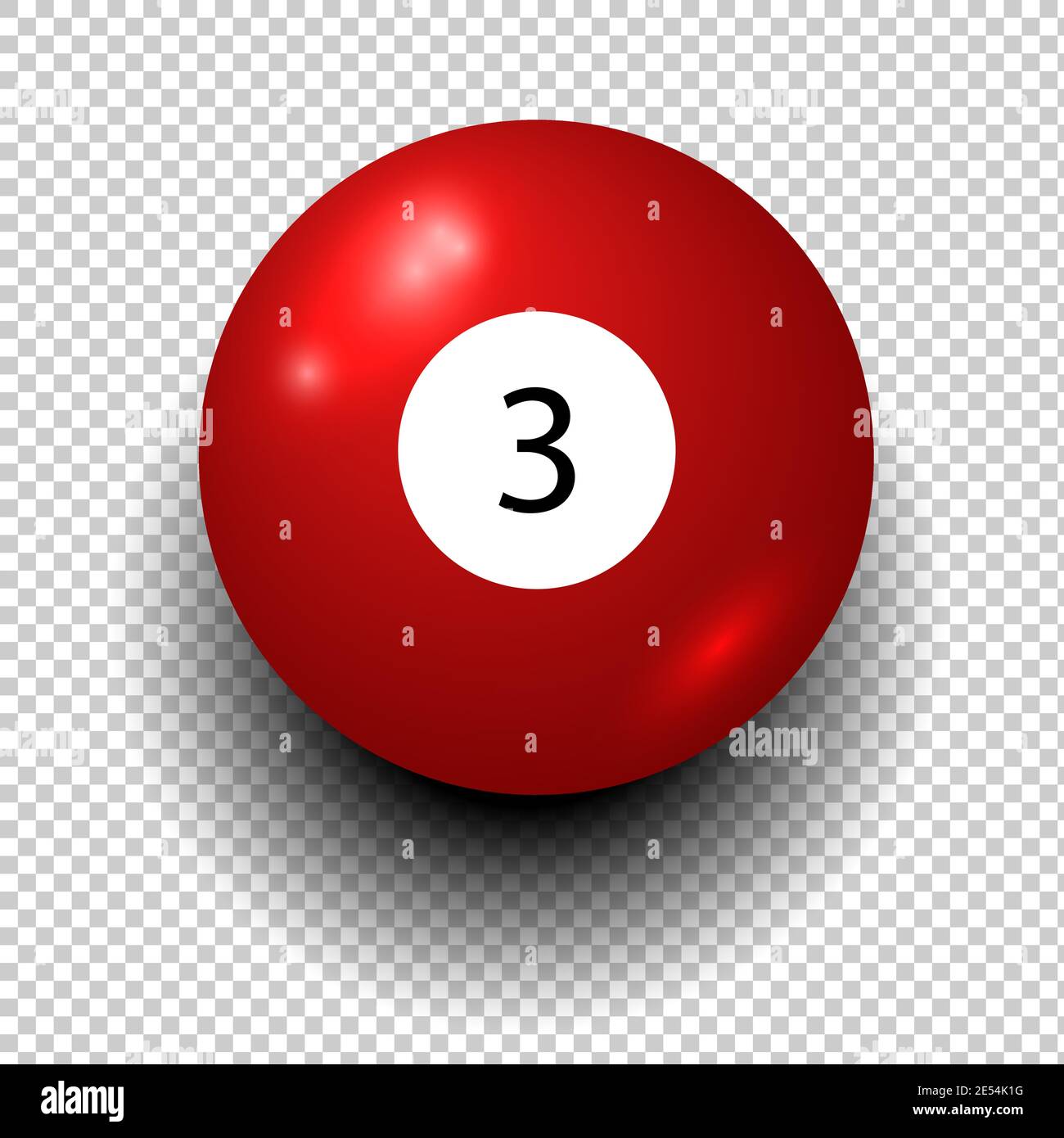 Vecteur de la boule de billard numéro 3. Couleur rouge. Objet vent isolé sur fond transparent. SPE 10 Illustration de Vecteur