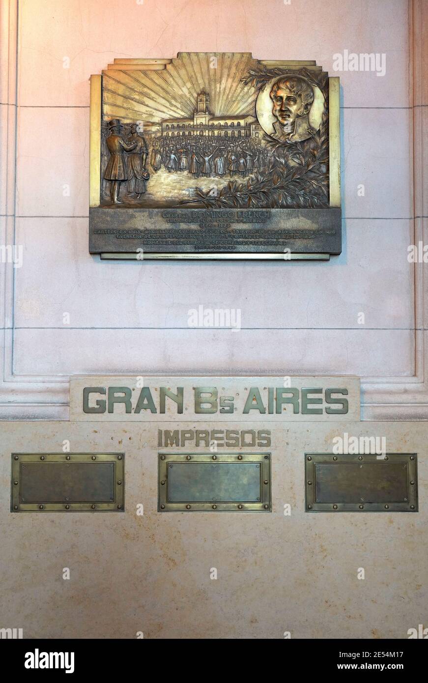 Un détail dans le hall d'entrée du Centre culturel CCK (ancien quartier général du Bureau de poste de l'Argentine), Buenos Aires, Argentine. Banque D'Images