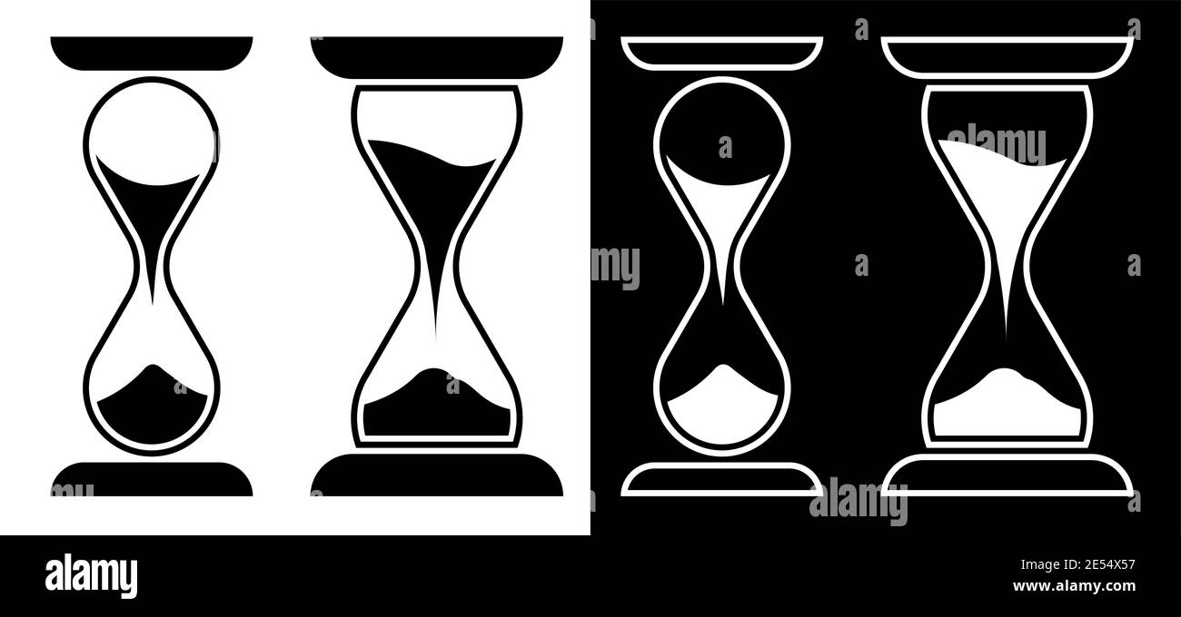 icône hourglass dans un flacon en verre sur fond blanc. Compte à rebours. Vecteur isolé Illustration de Vecteur