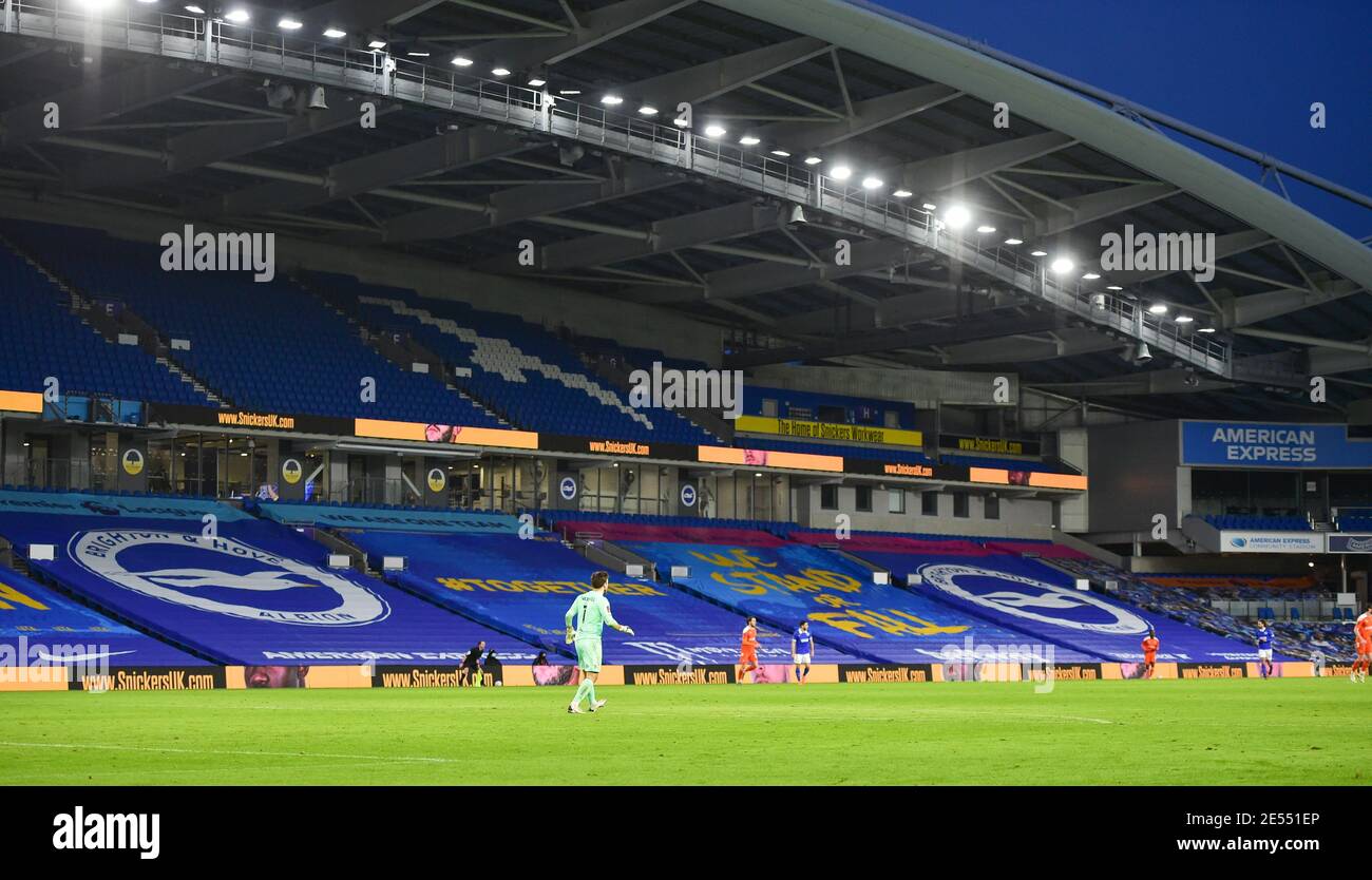 Match de la coupe Emirates FA entre Brighton et Hove Albion et Blackpool Town au stade American Express, Brighton (Royaume-Uni) - 23 janvier 2021 - usage éditorial uniquement Banque D'Images Match de la coupe Emirates FA entre Brighton et Hove Albion et Blackpool Town au stade American Express, Brighton (Royaume-Uni) - 23 janvier 2021 - usage éditorial uniquement Banque D'Images