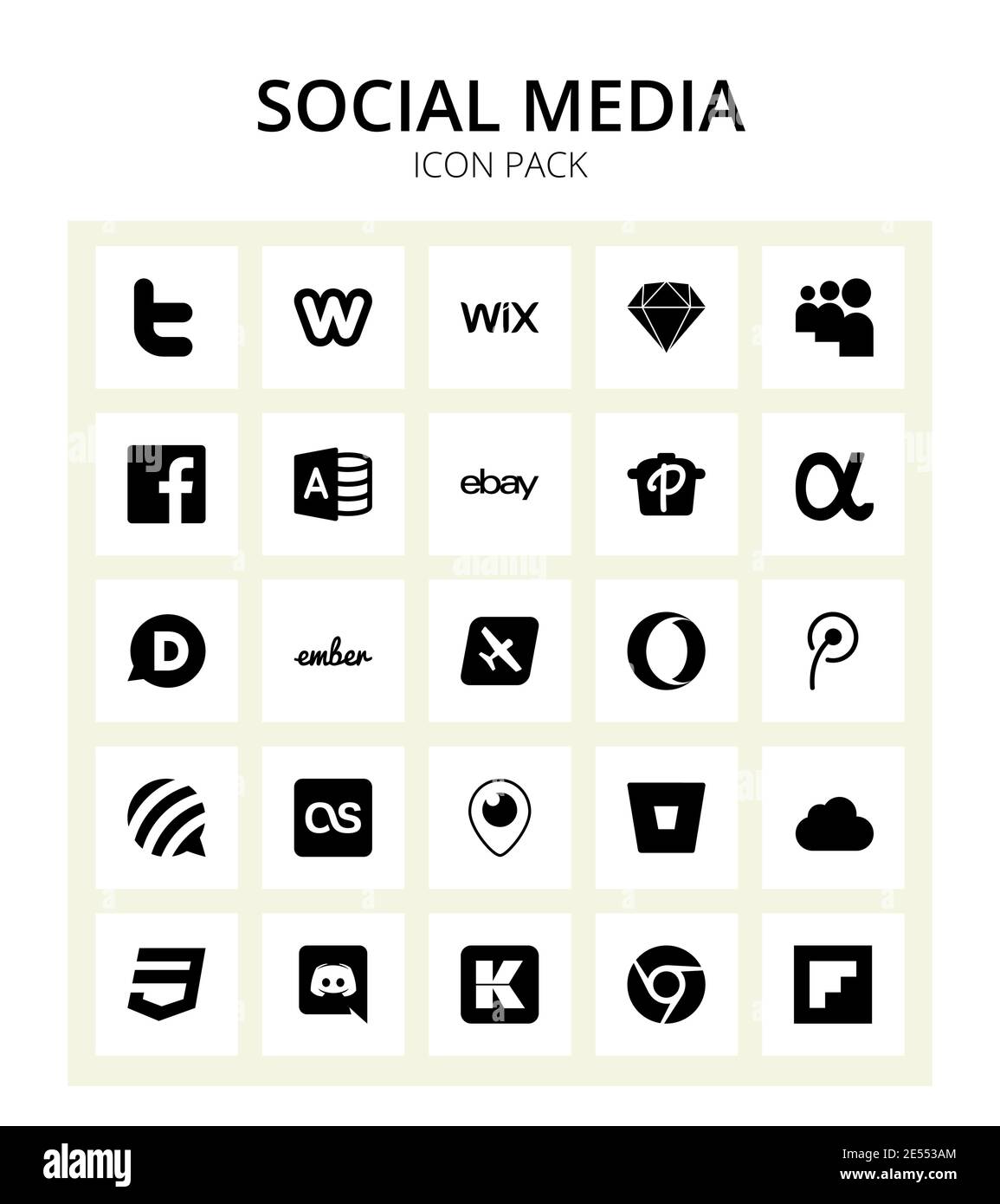 Pack de 25 social logo lastfm, weibo, palyed, tencent, avianex modifiable Vector Design Elements Illustration de Vecteur