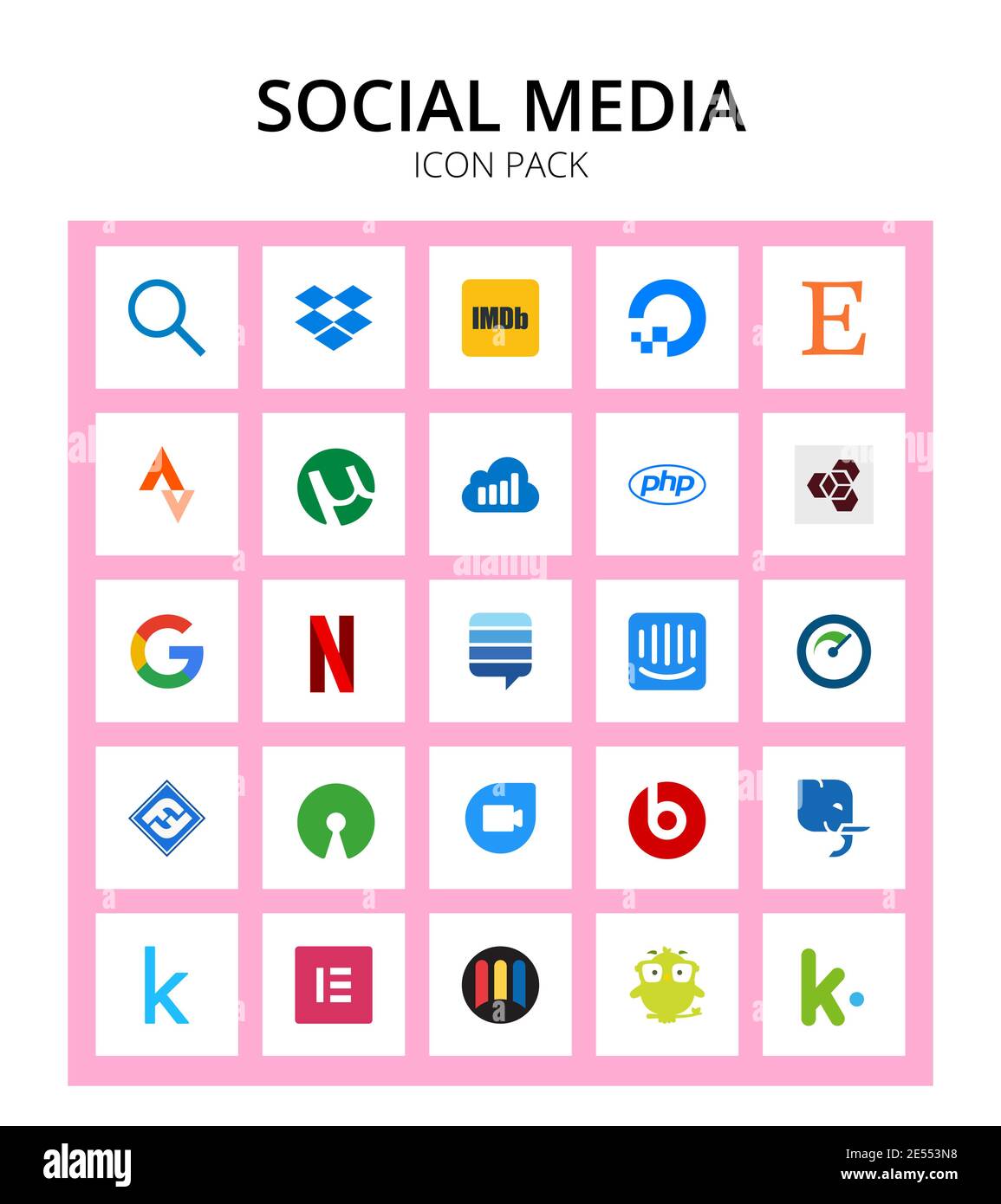 SocialMedia échelle, échange, sellsy, stack, google Editable Vector Design Elements Illustration de Vecteur