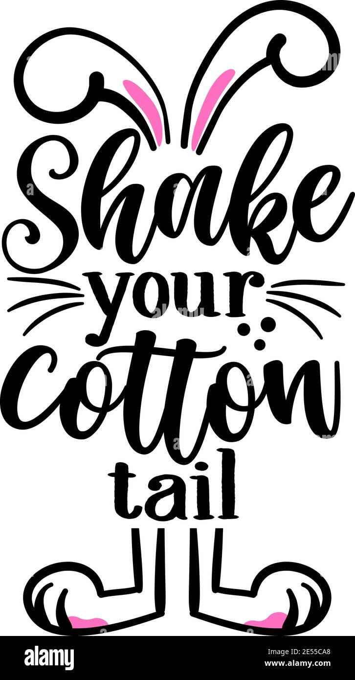 Secouez votre queue de coton - dessin de calligraphie moderne dessin vectoriel illustration. Idéal pour la publicité, l'affiche, l'annonce ou la carte de vœux. BEA Illustration de Vecteur