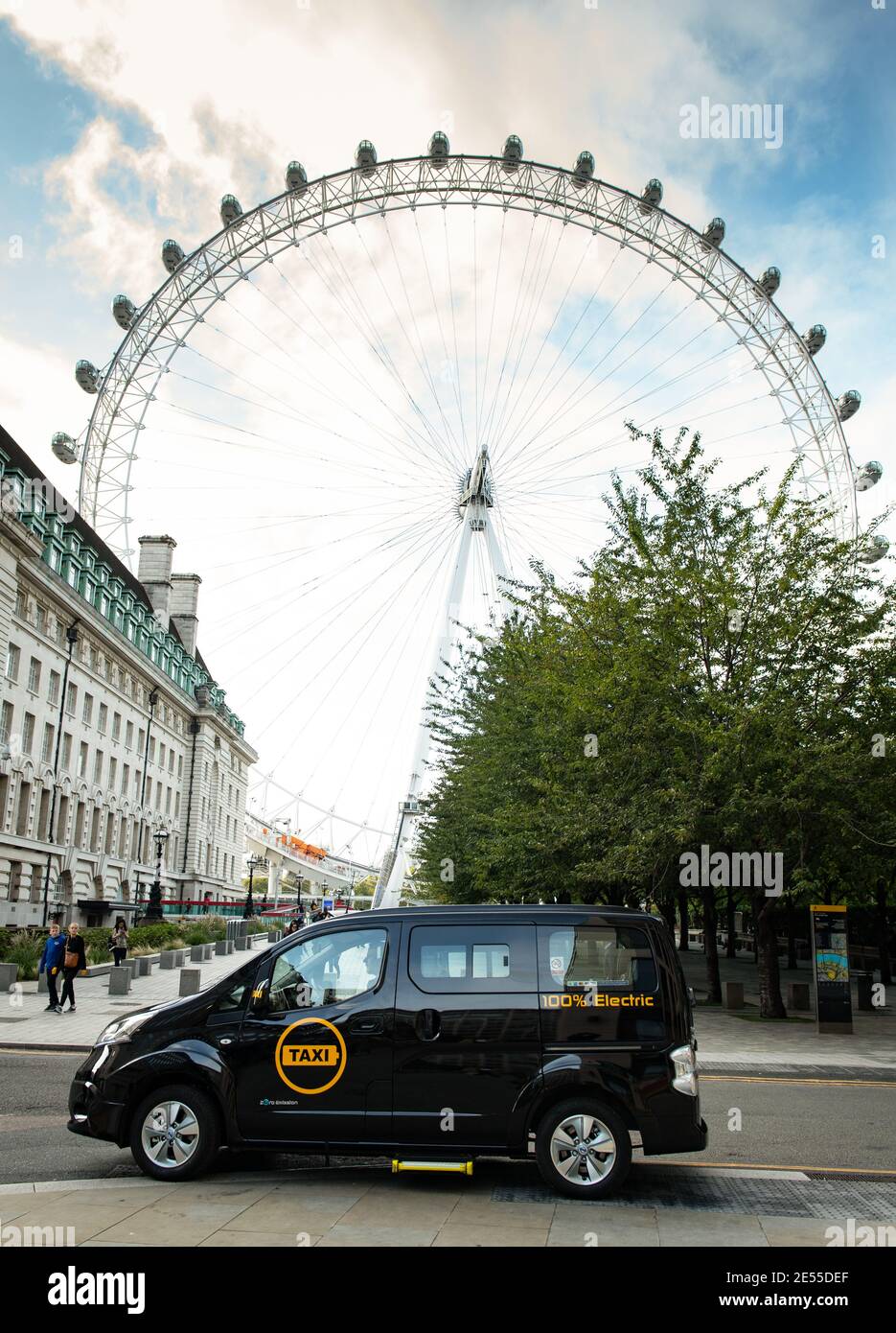 Taxi noir à Londres Banque D'Images