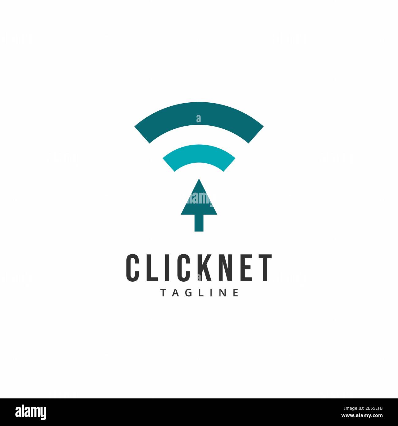 Curseur pointeur signal logo de réseau modèle vectoriel adapté à la technologie et entreprise internet Illustration de Vecteur