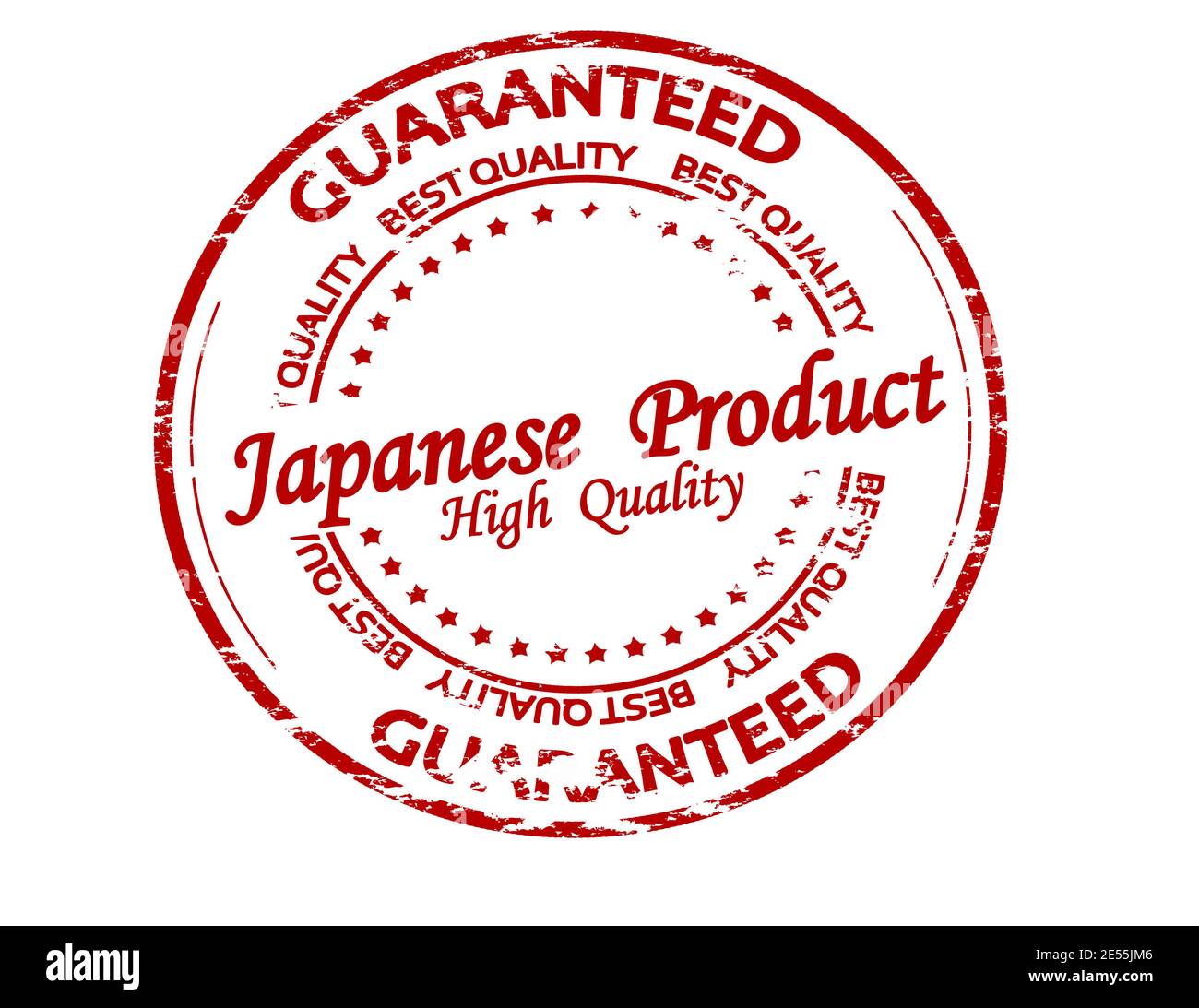 Tampon en caoutchouc avec texte produit japonais à l'intérieur, illustration vectorielle Banque D'Images