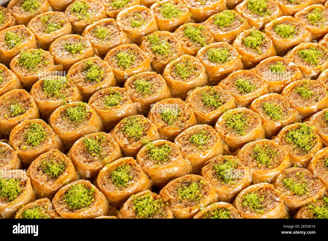Baklava turque douce à la pistache. Contexte conceptuel. Banque D'Images