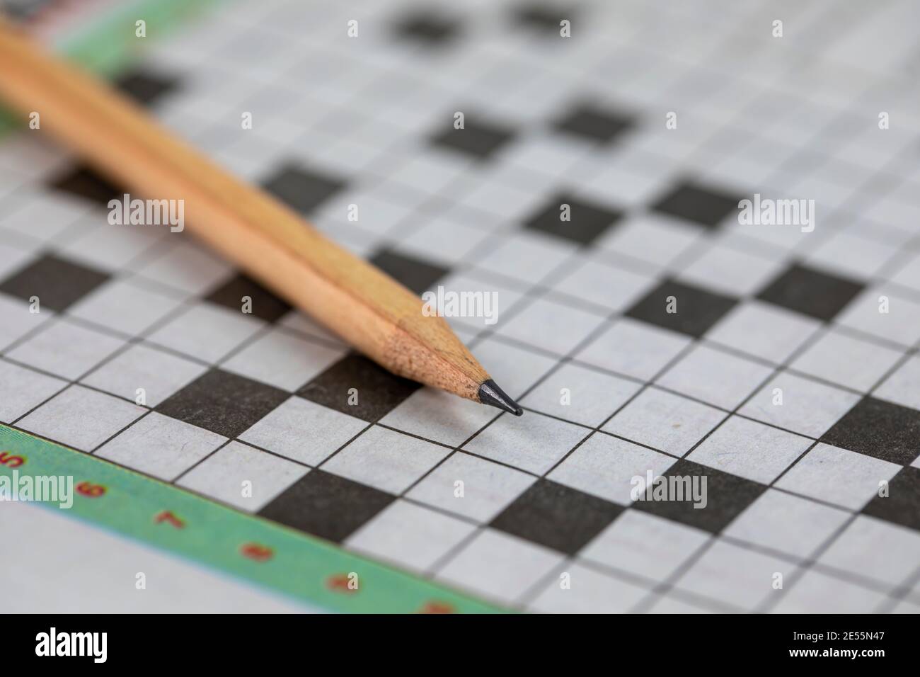 Alzheimer concept, crossword Puzzle avec crayon Banque D'Images
