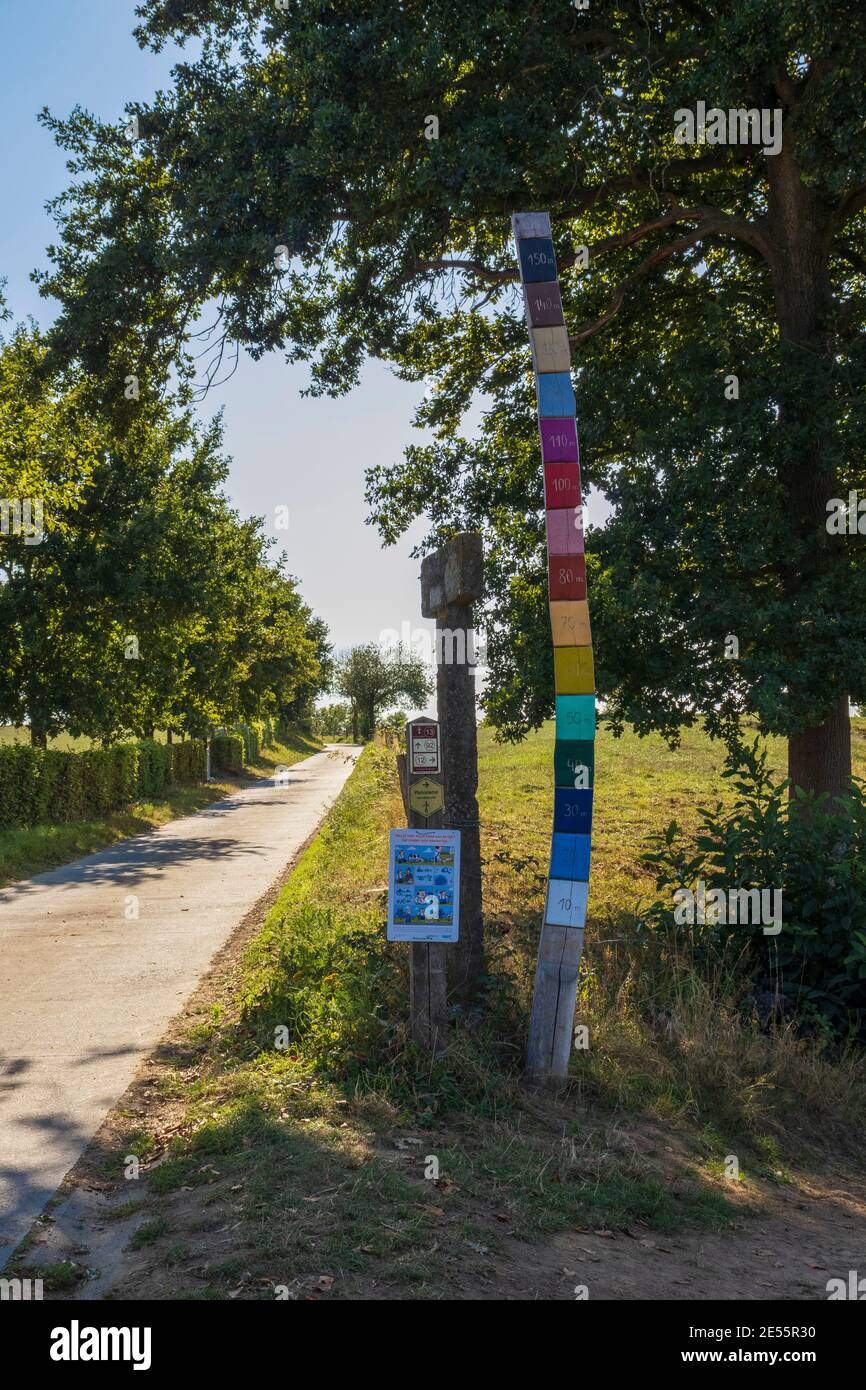 Panneaux sur le panorama près de l'Hotond, le point culminant des Ardennes flamandes, Flandre orientale, Belgique, Europe. Photo D.V. Banque D'Images