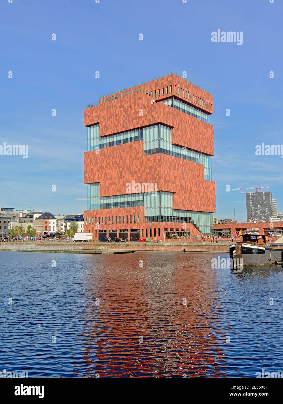 Architecture moderne du MAS Museum aan de Stoom , conçu par Neutelings Riedijk Architects musée dans le port d'Anvers Banque D'Images