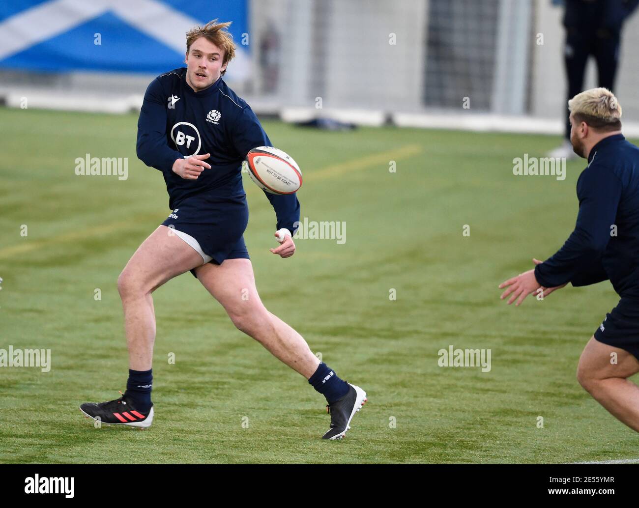 Édimbourg, . Écosse, Royaume-Uni. 26 janvier 2021. Rugby Guinness six Nations. ScotlandÕs Jonny Gray lors de la session de formation en Écosse au Centre sportif Oriam, Riccarton, Édimbourg. Écosse, Royaume-Uni. Crédit : Ian Rutherford/Alay Live News. Crédit : Ian Rutherford/Alay Live News Banque D'Images