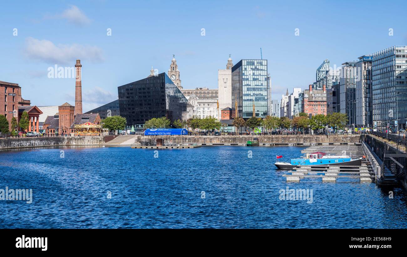 Panorama du quai de Salthouse à Liverpool. Banque D'Images