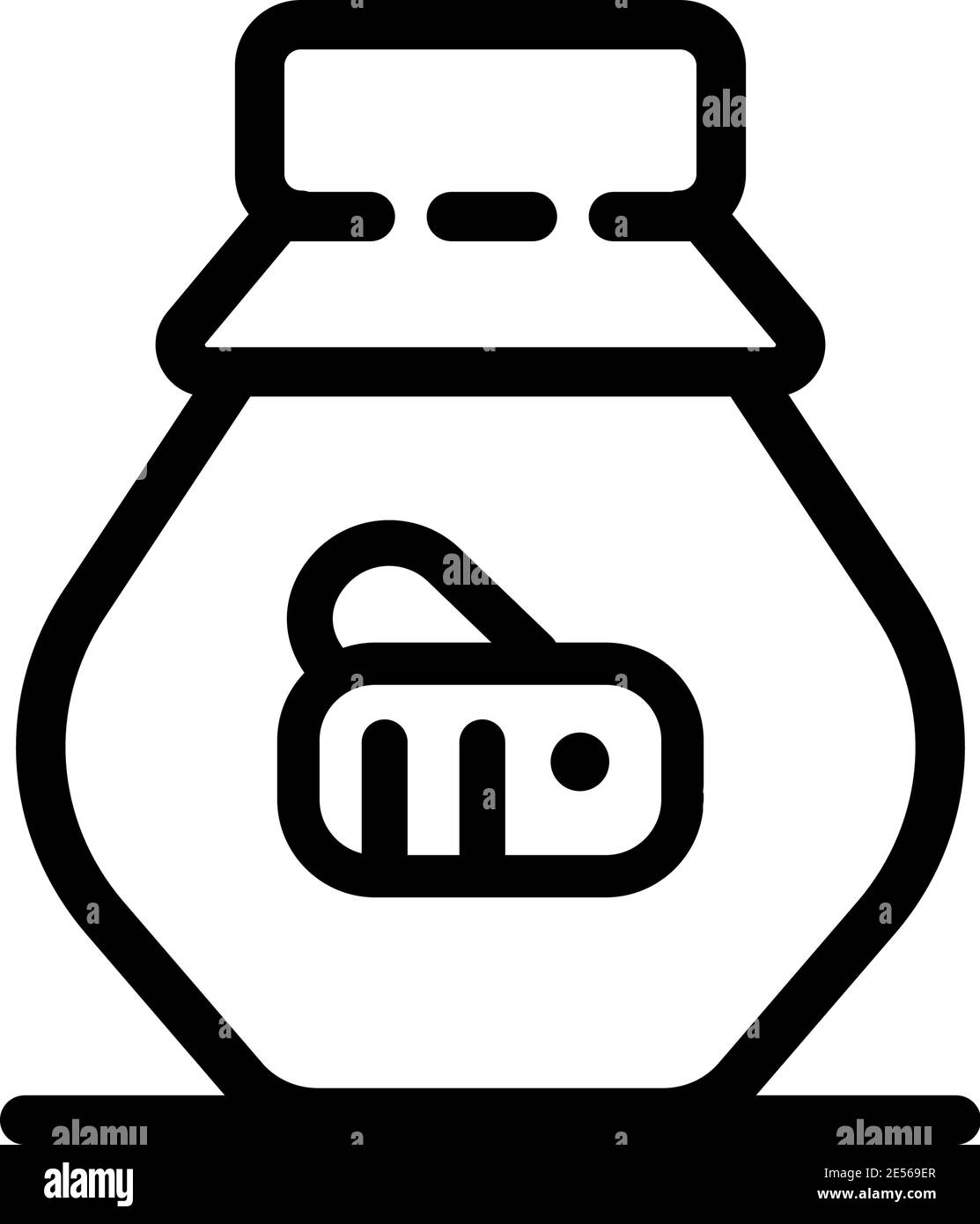 Icône de contour de bouteille de miel, illustration de ligne vectorielle pour le magasin et symbole de fabrication de miel . Bonbons et bonbons traditionnels. Illustration de Vecteur