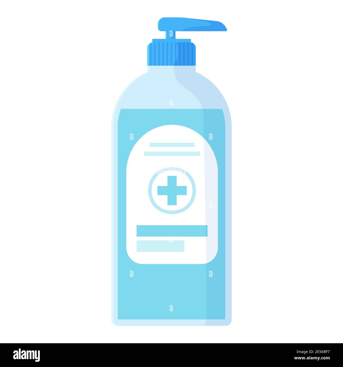Distributeur de désinfectant pour les mains bleu Illustration de Vecteur