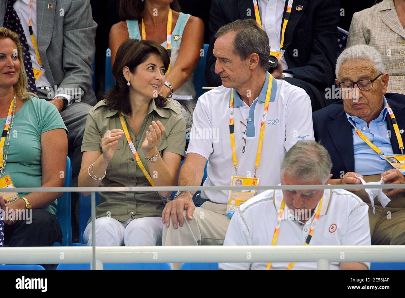 Jean-Claude Killy, membre français du CIO, assiste à la finale de natation lors de la XXIXe Olympiade au Centre National de la natation à Beijing, en Chine, le 10 août 2008. Photo de Gouhier-Hahn-Nebinger/Cameleon/ABACAPRESS.COM Banque D'Images