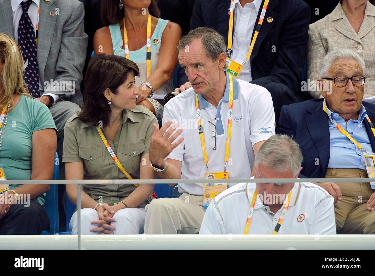 Jean-Claude Killy, membre français du CIO, assiste à la finale de natation lors de la XXIXe Olympiade au Centre National de la natation à Beijing, en Chine, le 10 août 2008. Photo de Gouhier-Hahn-Nebinger/Cameleon/ABACAPRESS.COM Banque D'Images