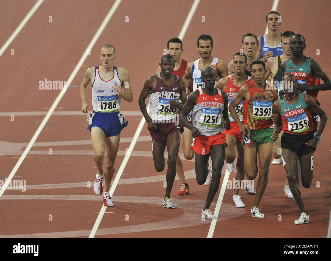 Finale masculine de 1500m de la Journée des Jeux Olympiques de Beijing 2008 11 au stade national 'Bird's Nest' de Beinjing, en Chine, le 19 août 2008. Photo de Gouhier-Hahn-Nebinger/Cameleon/ABACAPRESS.COM Banque D'Images