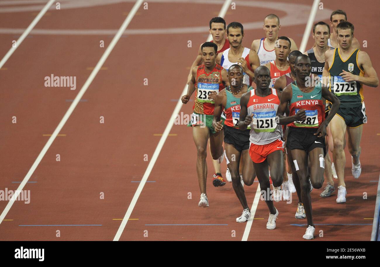 Finale masculine de 1500m de la Journée des Jeux Olympiques de Beijing 2008 11 au stade national 'Bird's Nest' de Beinjing, en Chine, le 19 août 2008. Photo de Gouhier-Hahn-Nebinger/Cameleon/ABACAPRESS.COM Banque D'Images