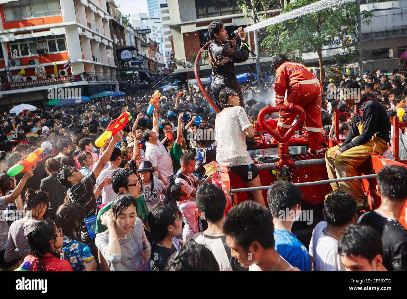 La célébration de Songkran, nouvel an thaïlandais, à Bangkok, en Thaïlande. Banque D'Images