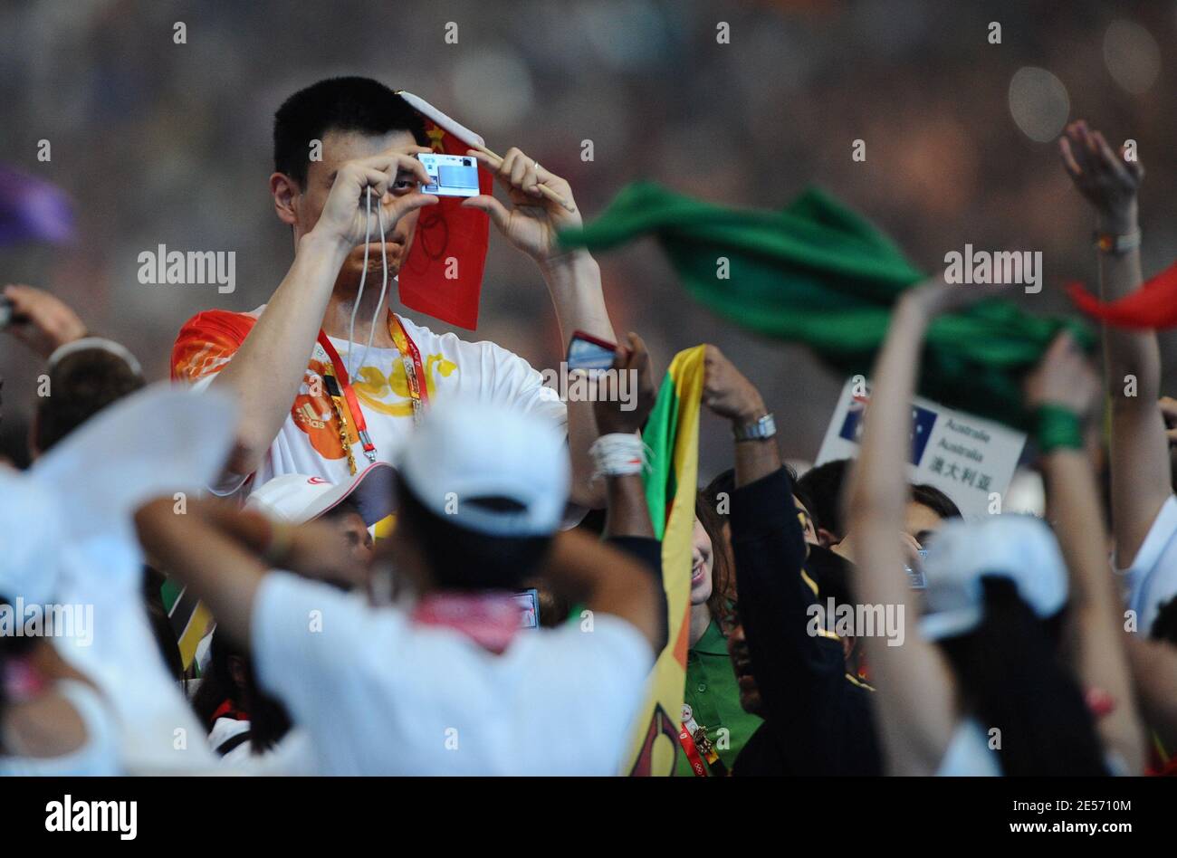 Yao Ming lors de la cérémonie de clôture des Jeux Olympiques de Beijing 2008 à Beijing, en Chine, le 24 août 2008. Photo de Gouhier-Hahn-Nebinher/Cameleon/ABACAPRESS.COM Banque D'Images