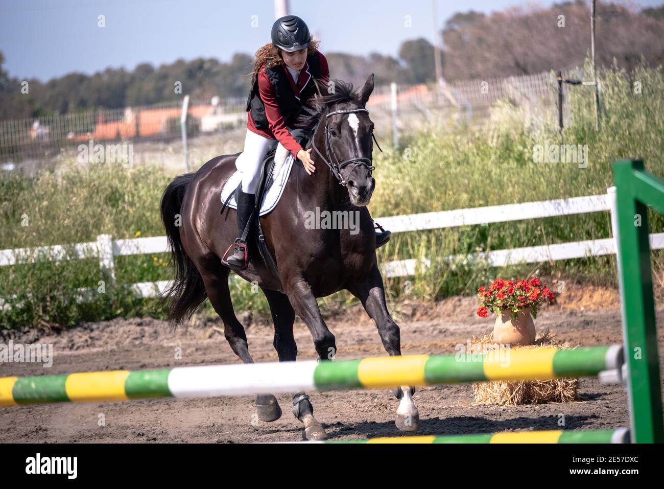 Avargeel Kesem avec Mano Lassco Soul, défi mondial de saut à la FEI Banque D'Images