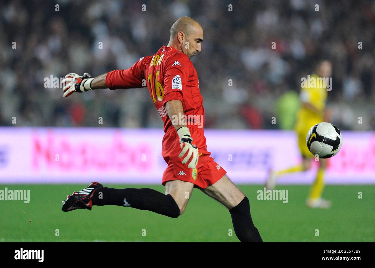 Jerome Alonzo, gardien de but du FC Nantes, lors du match de football de la première Ligue française, Paris Saint-Germain contre le FC Nantes à Paris, France, le 14 septembre 2008. PSG a gagné 1-0. Photo de Willis Parker/Cameleon/ABACAPRESS.COM Banque D'Images