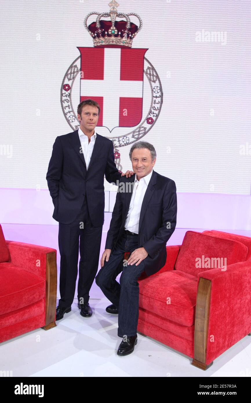 Emmanuel-Philibert de Savoie, Michel Drucker lors de l'enregistrement de l'émission Dimanche a Paris, France, le 3 septembre 2008. Photo Max Colin/ABACAPRESS.COM Banque D'Images Emmanuel-Philibert de Savoie, Michel Drucker lors de l'enregistrement de l'émission Dimanche a Paris, France, le 3 septembre 2008. Photo Max Colin/ABACAPRESS.COM Banque D'Images