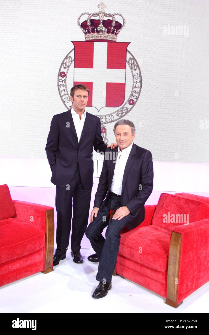 Emmanuel-Philibert de Savoie, Michel Drucker lors de l'enregistrement de l'émission Dimanche a Paris, France, le 3 septembre 2008. Photo Max Colin/ABACAPRESS.COM Banque D'Images Emmanuel-Philibert de Savoie, Michel Drucker lors de l'enregistrement de l'émission Dimanche a Paris, France, le 3 septembre 2008. Photo Max Colin/ABACAPRESS.COM Banque D'Images