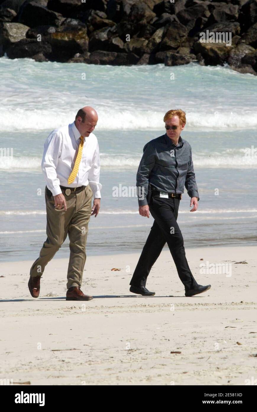 Exclusif !! CSI Miami films épisodes sur Miami Beach, les membres de la troupe incluent David Caruso, Khandi Alexander, Emily Procter et Rex Linn. 4/17/07. [[mab]] Banque D'Images