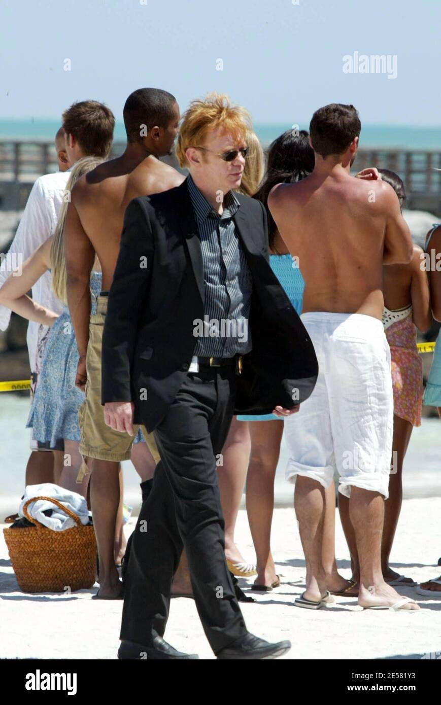 Exclusif !! CSI Miami films épisodes sur Miami Beach, les membres de la troupe incluent David Caruso, Khandi Alexander, Emily Procter et Rex Linn. 4/17/07. [[mab]] Banque D'Images