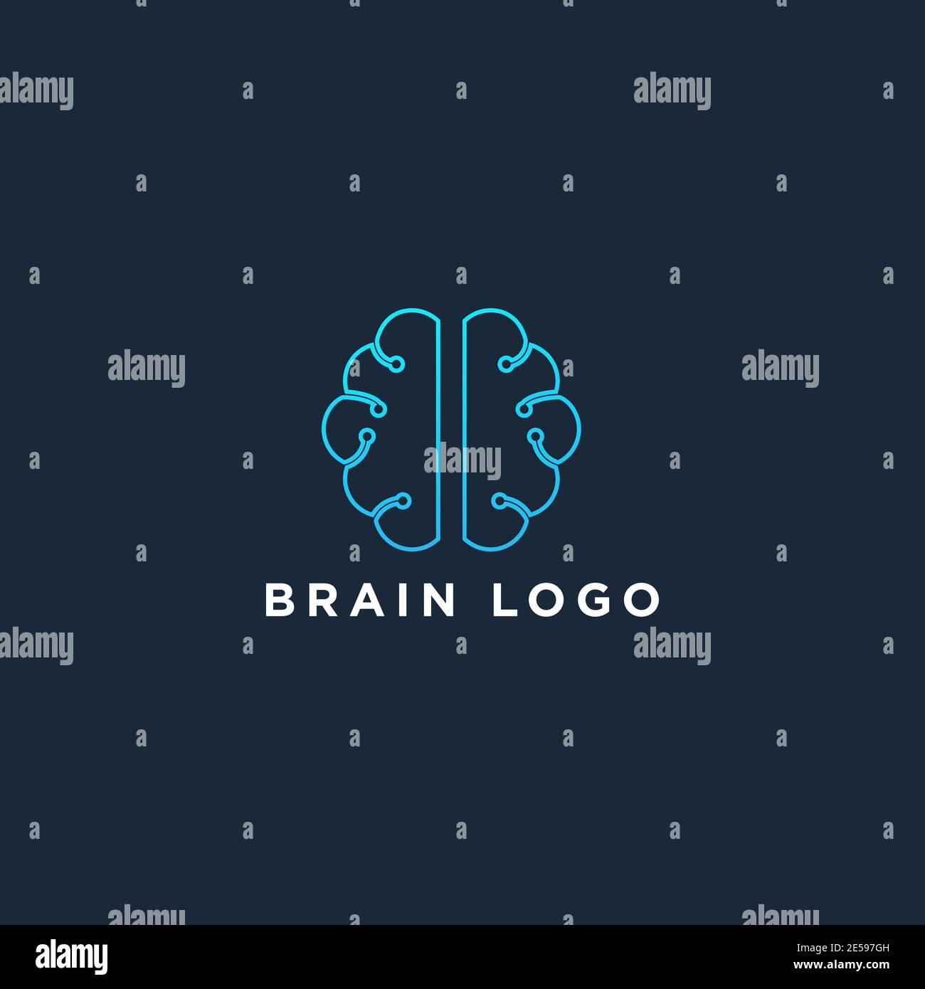 logo brain vector.brain logo de connexion. modèle de logo digital brain Illustration de Vecteur