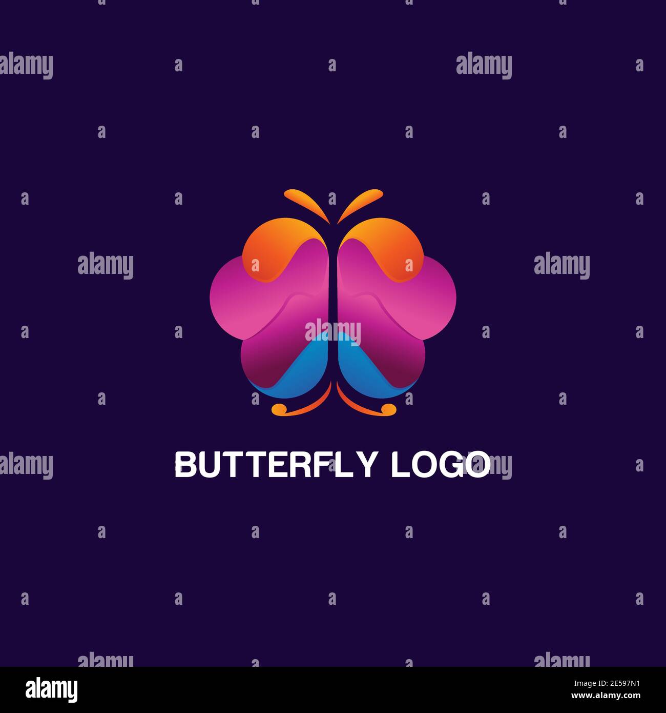 Logo papillon coloré vecteur Illustration de Vecteur